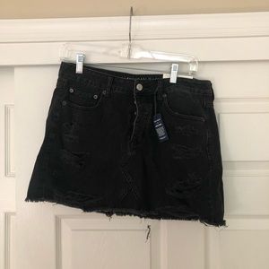 American Eagle Vintage Hi-Rise Black Denim Skirt